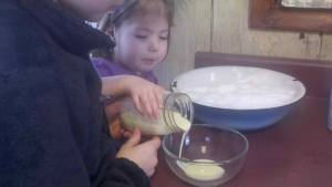 pouring milk